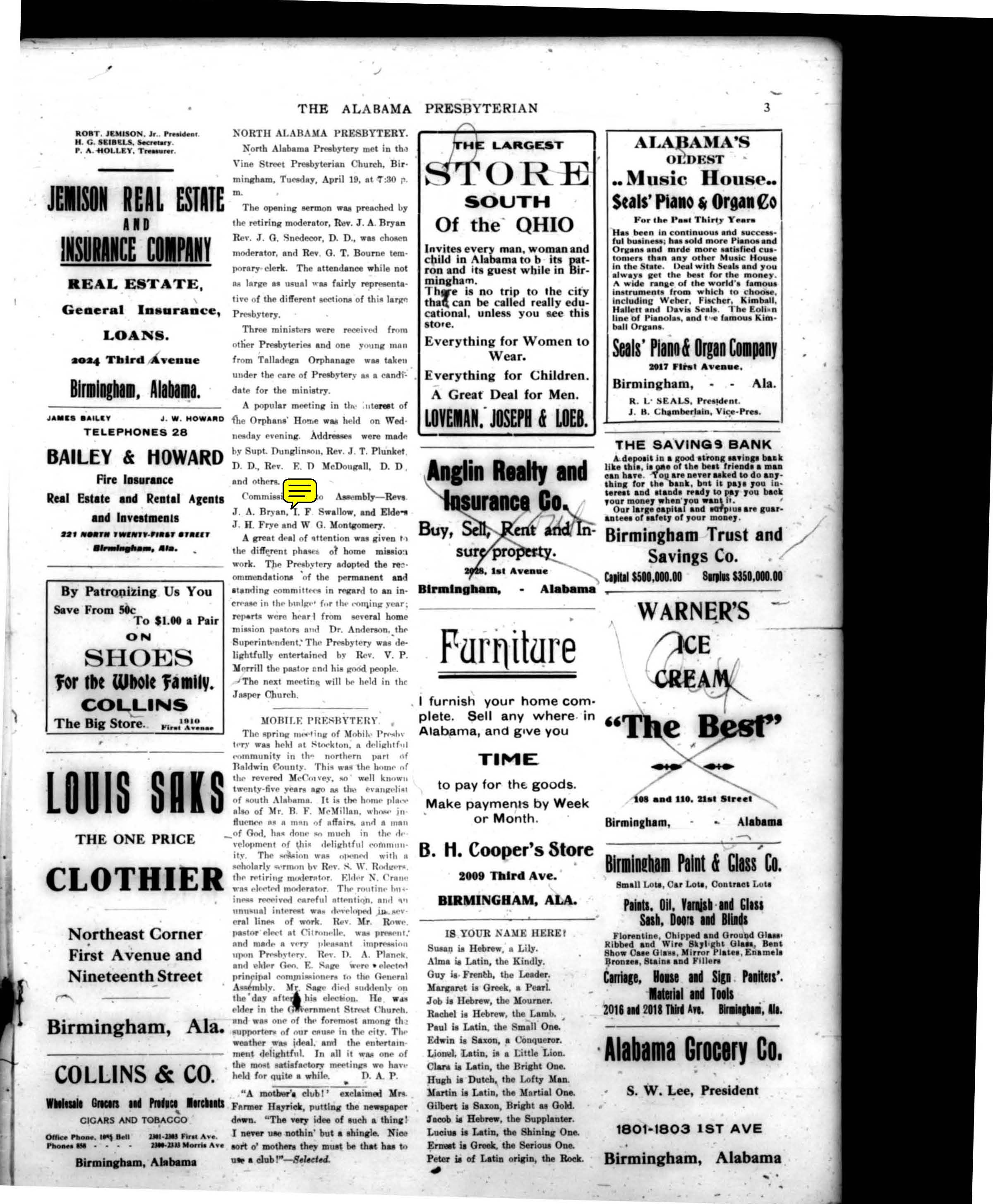 North Alabama Presbytery (Bryan Retiring moderator)